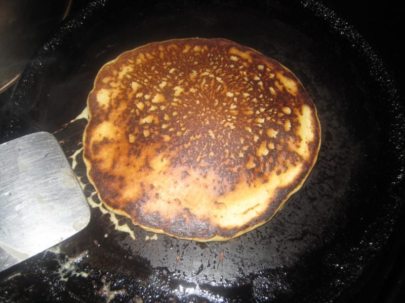 pancake on cast iron skillet

