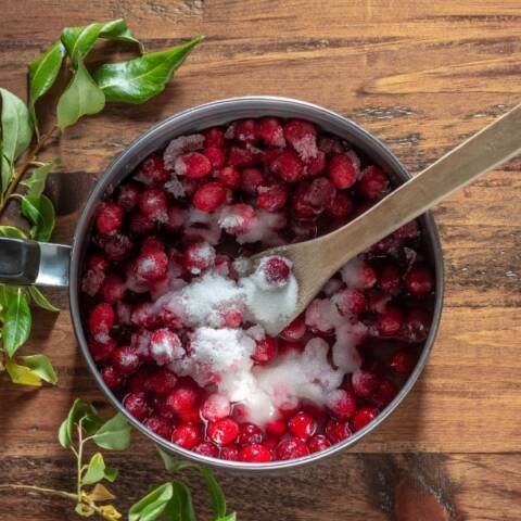 cooking cranberries for fresh homemade cranberry sauce