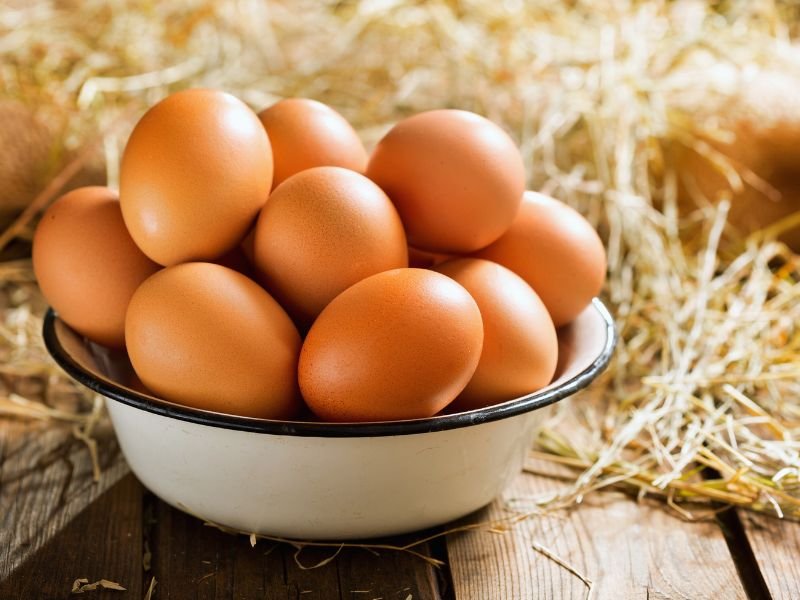 fresh eggs in a bowl