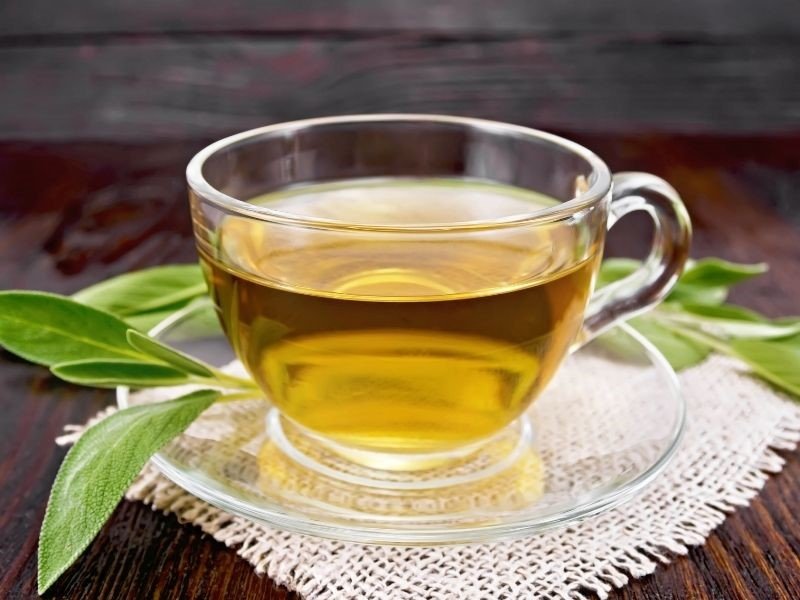healthy living with a cup of green tea