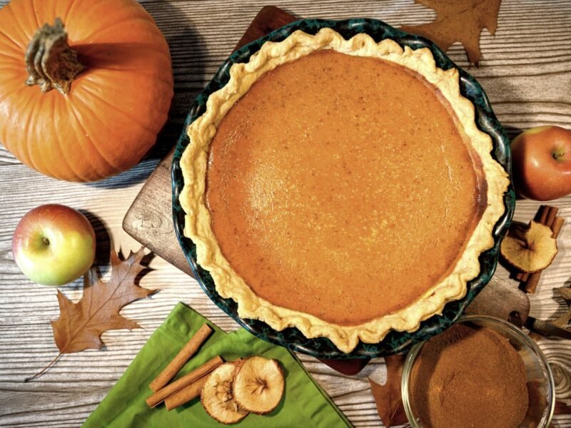 fresh homemade pumpkin pie