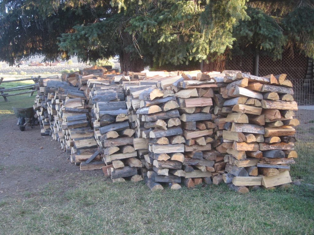 Firewood corners are carefully stacked