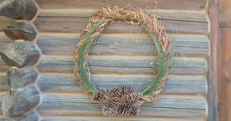 Large Wreath on Cabin Wall