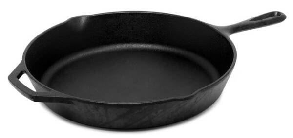 large black cast iron skillet
