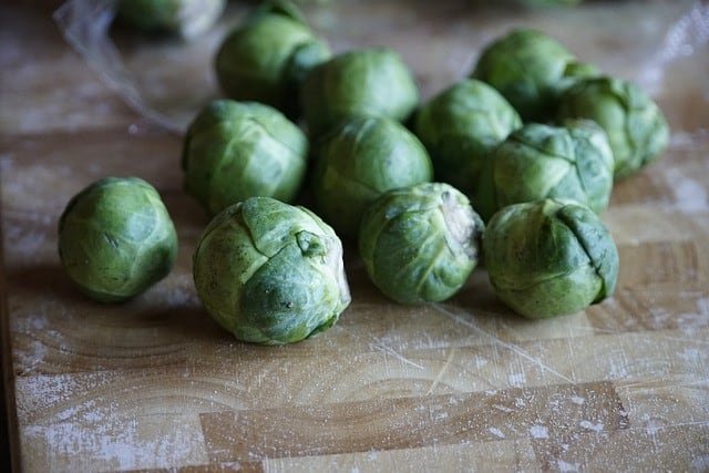 freshly picked brussels sprouts