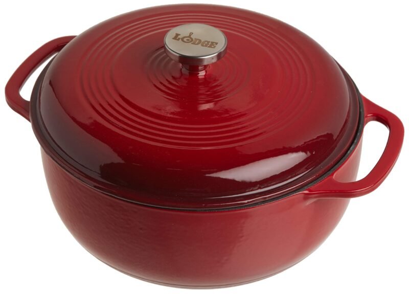Lodge 6 Quart Enameled Cast Iron Dutch Oven with Lid