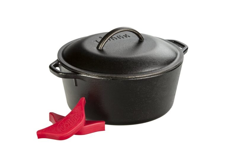 Lodge Cast Iron Dutch Oven with Handle Holders